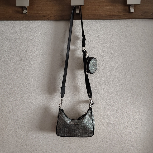 Aldo Black and Silver Crossbody Bag - Picture 7 of 11